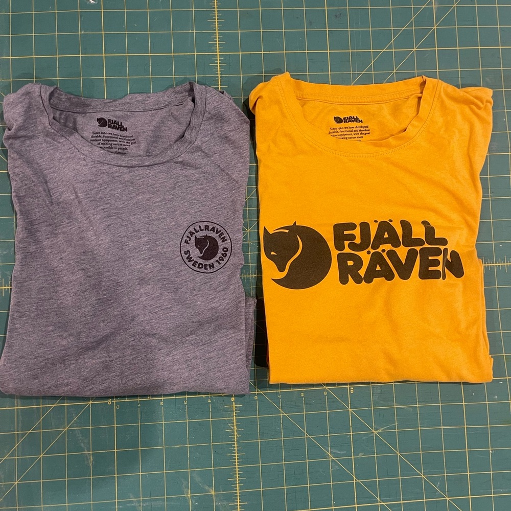 Fjallraven Gray and Yellow T-Shirts